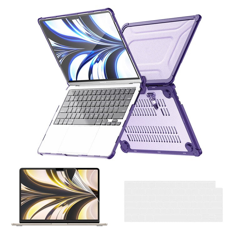 ENKAY HAT PRINCE Protective Kickstand Case for MacBook Air 13 inch (2025) / (2024) A2681 (M2) / A3113 (M3) / (2022) (US) PC Laptop Cover - Purple