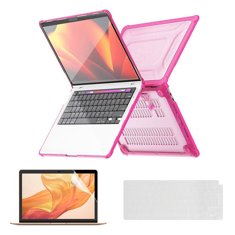 ENKAY HAT PRINCE Slim Kickstand Case for MacBook Air 13 inch (2020) A2179 / A2337 (EU Version) Anti-Scratch Hard PC Laptop Cover - Pink