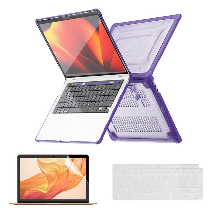 ENKAY HAT PRINCE Slim Kickstand Case for MacBook Air 13 inch (2020) A2179 / A2337 (EU Version) Anti-Scratch Hard PC Laptop Cover - Purple