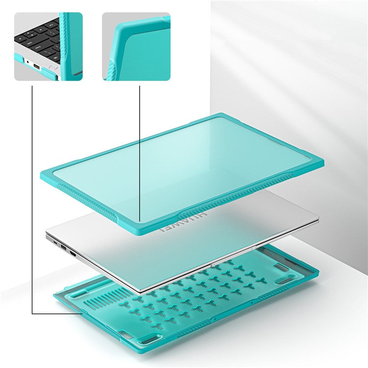 Sailor Series for Huawei MateBook D14 (2023) Laptop Case Dual Layer PC+TPU Protective Cover - Baby Blue