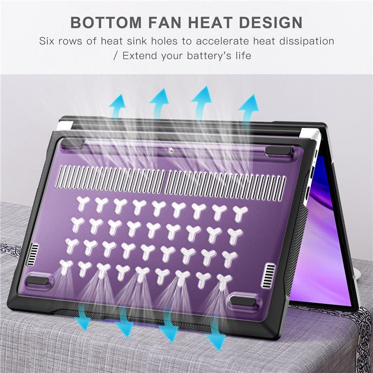 Sailor Series for Huawei MateBook D14 (2023) Laptop Case Dual Layer PC+TPU Protective Cover - Transparent Purple