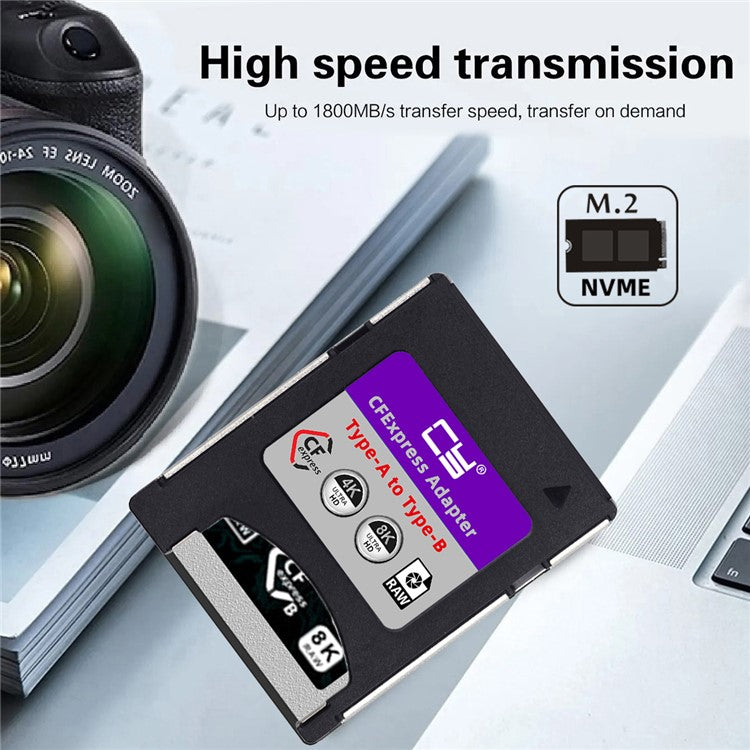 SA-080 CFexpress Type-A to Type-B Memory Card Kit Case CFE CFA to CFB Adapter Compatible with Camera 8K RAW PCIe Expansion