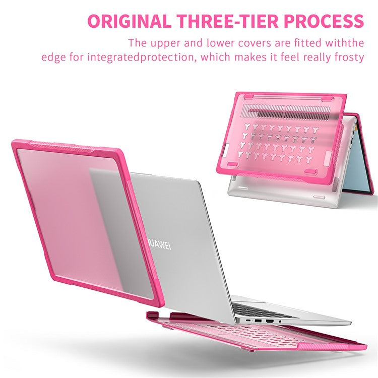 Sailor Series for Huawei MateBook D14 (2023) Case PC+TPU Anti-Cracking Protective Cover - Rose