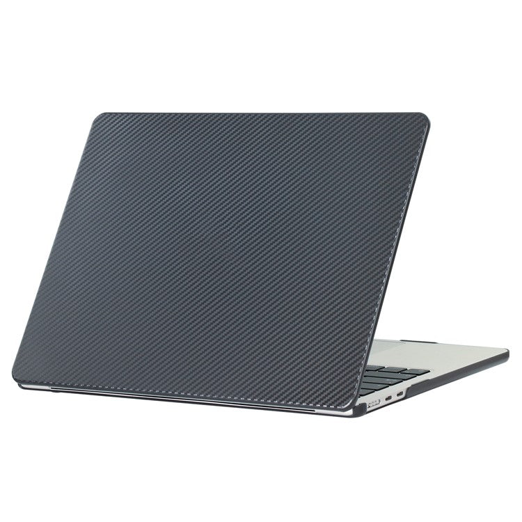 For MacBook Air 13 inch (2025) / (2024) A3113 M3 / (2022) A2681 Case Carbon Fiber Texture Plastic Laptop Hard Shell - Black