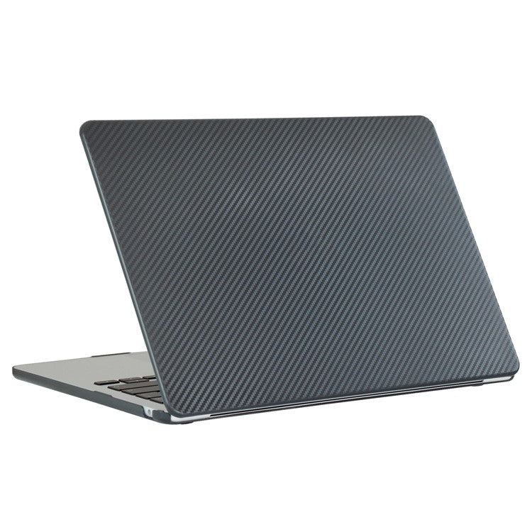 For MacBook Air 15 inch (2025) / (2024) A3114 M3 / (2023) M2 A2941 Case Carbon Fiber Texture Plastic Laptop Cover - Black