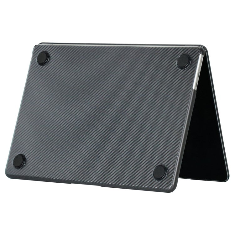 For MacBook Air 15 inch (2025) / (2024) A3114 M3 / (2023) M2 A2941 Case Carbon Fiber Texture Plastic Laptop Cover - Black