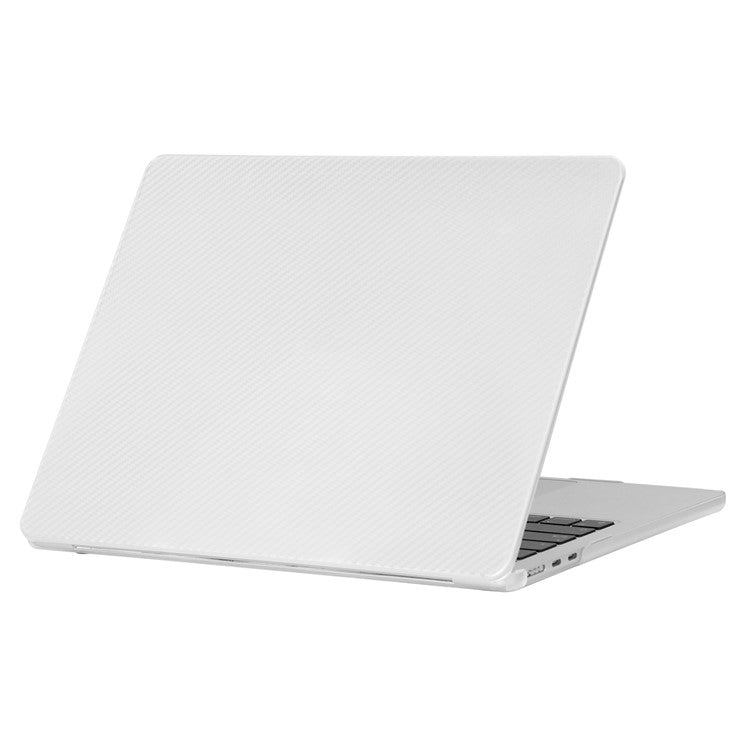 For MacBook Air 15 inch (2025) / (2024) A3114 M3 / (2023) M2 A2941 Case Carbon Fiber Texture Plastic Laptop Cover - Transparent