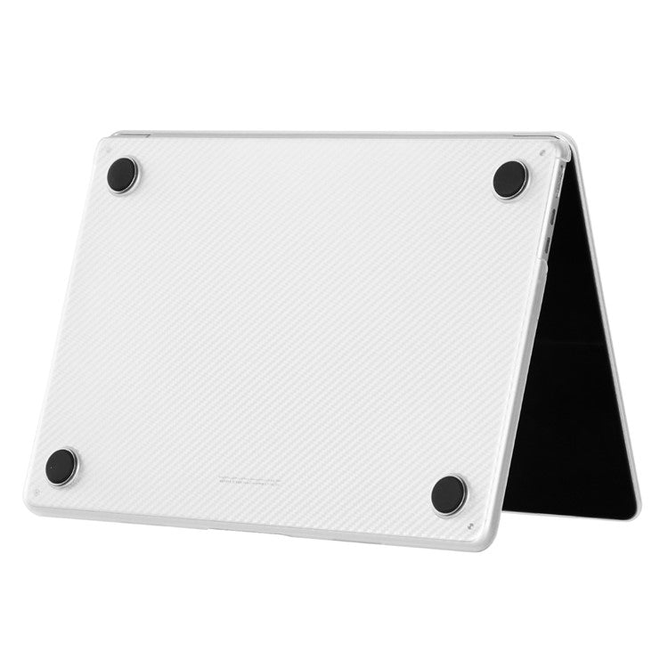 For MacBook Air 15 inch (2025) / (2024) A3114 M3 / (2023) M2 A2941 Case Carbon Fiber Texture Plastic Laptop Cover - Transparent