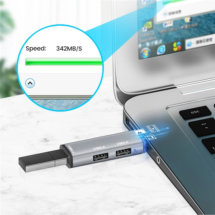 ADS-302A USB Adapter Hub to 1 X USB 3.0 + 2 X USB 2.0 Expansion Station - Grey