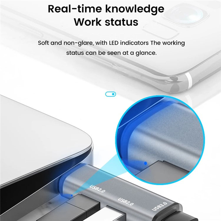 ADS-302A USB Adapter Hub to 1 x USB 3.0 + 2 x USB 2.0 Expansion Station - Silver