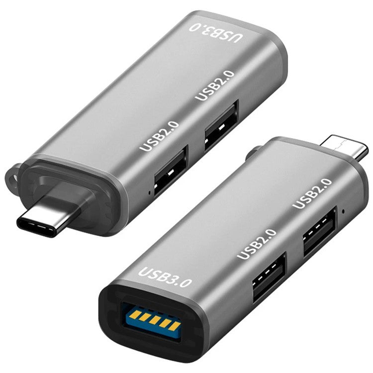 ADS-302C Type-C Adapter Hub to USB 3.0 + Dual USB 2.0 Expansion Station - Grey