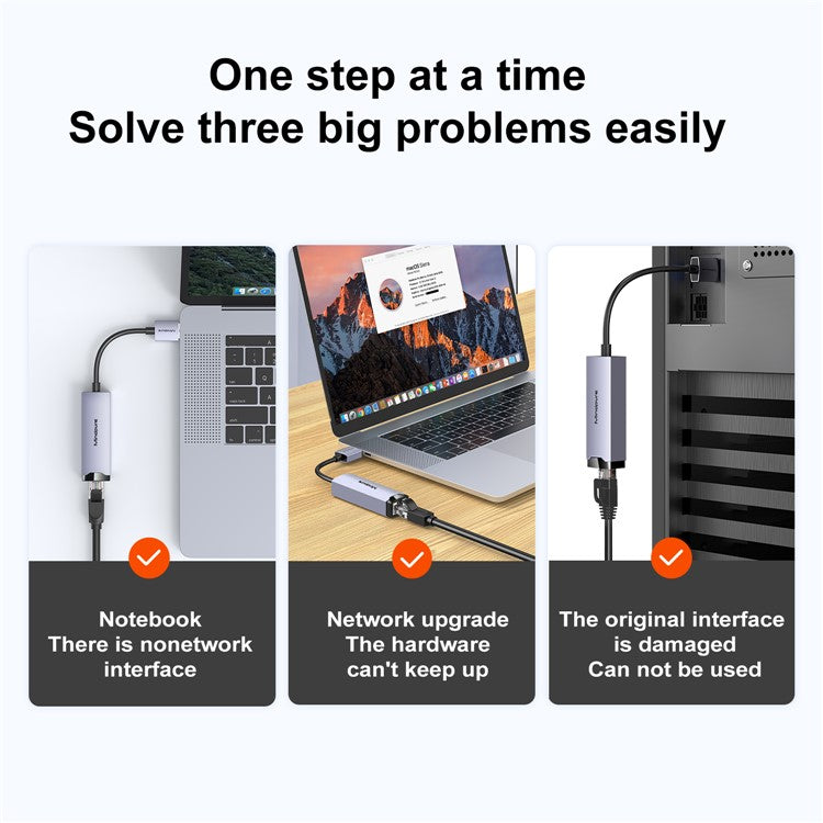 MINDPURE UR004 USB3.0 to RJ45 Gigabit Ethernet Adapter High-Speed Network Connector