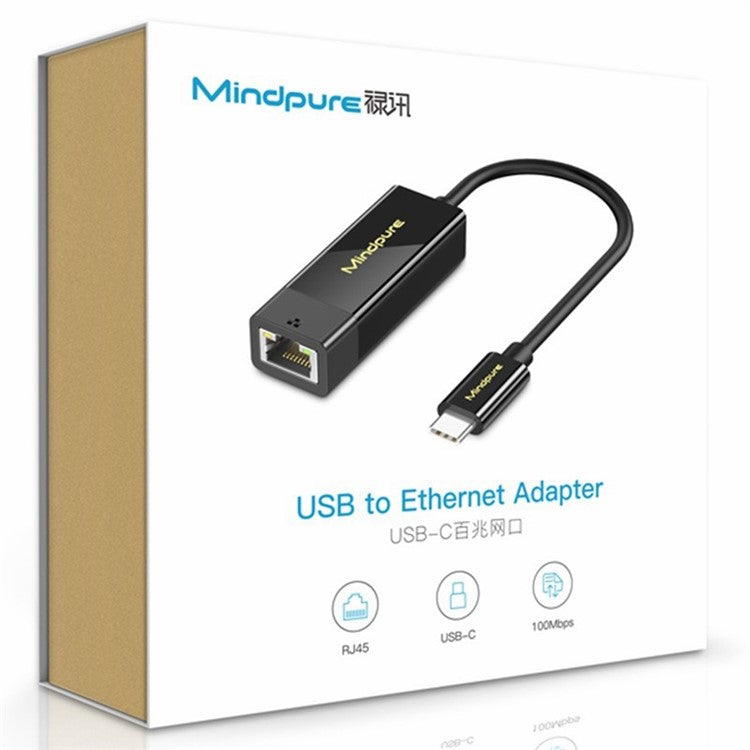 MINDPURE UR005 Type-C to RJ45 100Mbps Ethernet Adapter Phone Laptop External Network Connector