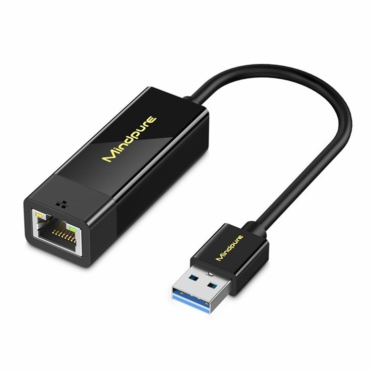 MINDPURE UR002 USB3.0 to RJ45 Gigabit Ethernet Adapter Computer Network Connector - Black