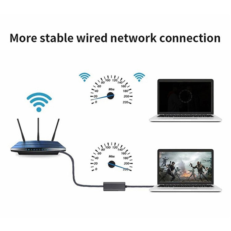 MINDPURE UR001 USB 2.0 to RJ45 100Mbps Ethernet Adapter Computer External Network Connector - Black