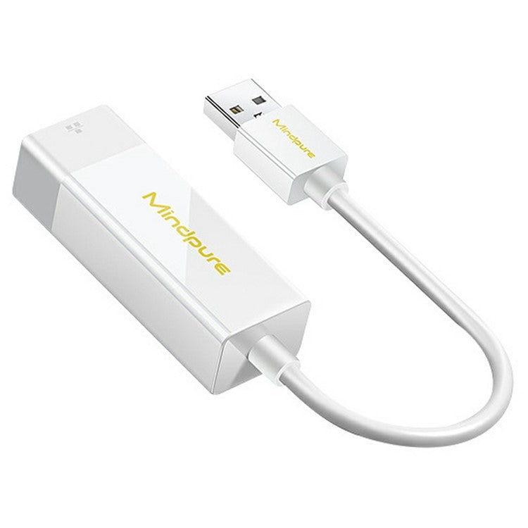 MINDPURE UR001 USB 2.0 to RJ45 100Mbps Ethernet Adapter Computer External Network Connector - White