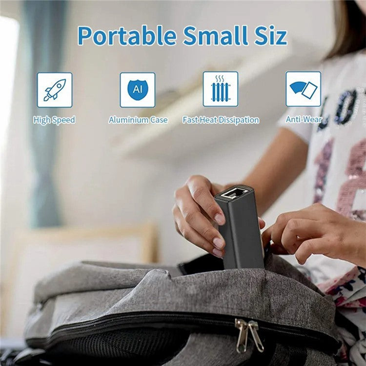 MINDPURE UR001 USB 2.0 to RJ45 100Mbps Ethernet Adapter Computer External Network Connector - White