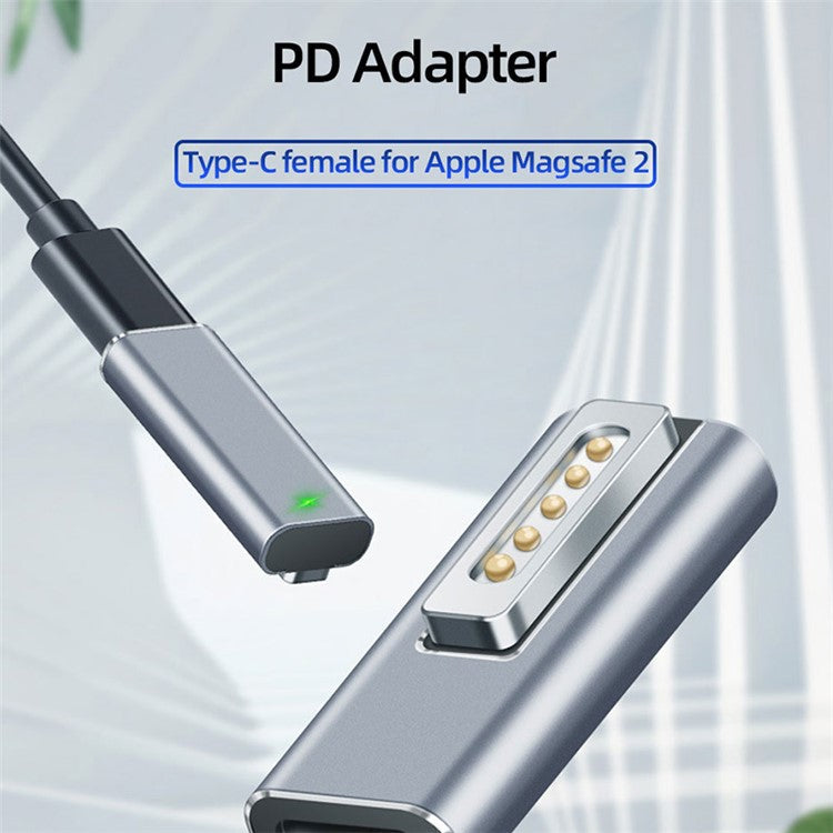 Type-C Female to for Magsafe 2 Converter PD Fast Charging Metal Adapter for MacBook