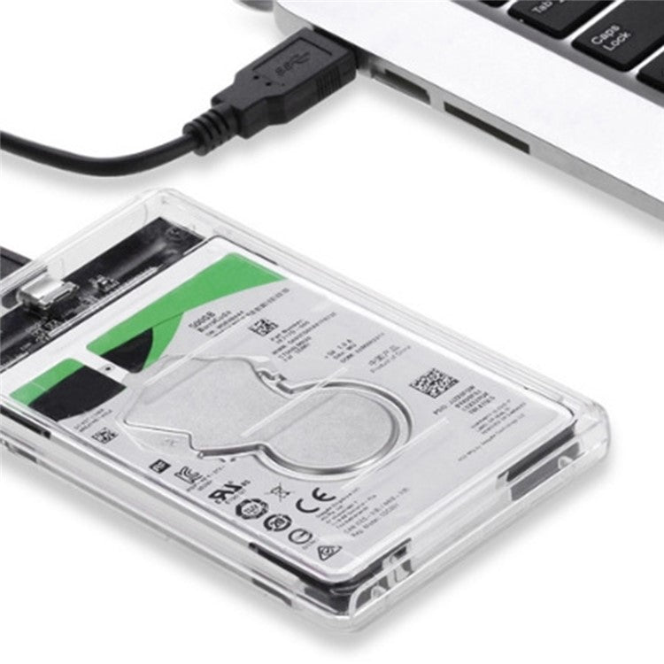 2.5'' External Hard Drive Enclosure USB 3.0 to SATA Clear Hard Disk Case for Mac OS and Windows, Supporting Max 6TB