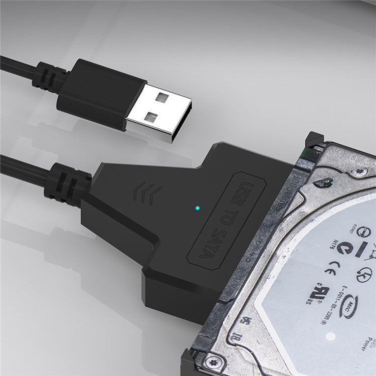 XCF-YQ001 Dual USB to 3.5'' 2.5'' Hard Drive Adapter Cable USB to SATA Convertor Line with Power Port for Laptop Desktop Computer SATA Disk Data Transfer