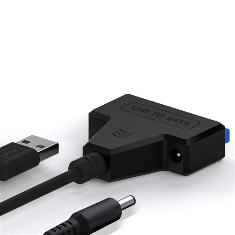 XCF-YQ001 Dual USB to 3.5'' 2.5'' Hard Drive Adapter Cable USB to SATA Convertor Line with Power Port for Laptop Desktop Computer SATA Disk Data Transfer