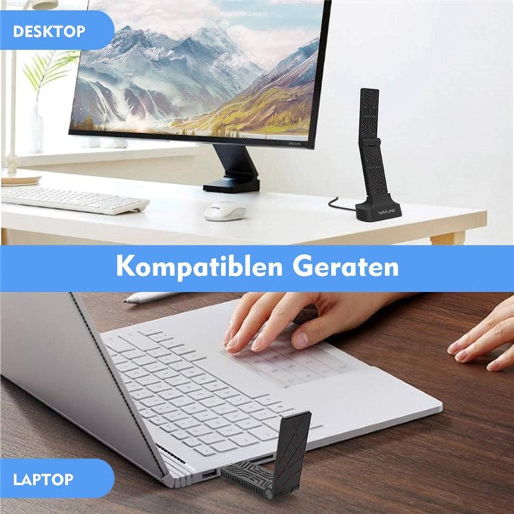 WAVLINK WS-WN690A5D-A AC1900M USB 3.0 Network Card 2.4GHz 5GHz Dual Band Wireless Adapter for PC Computer