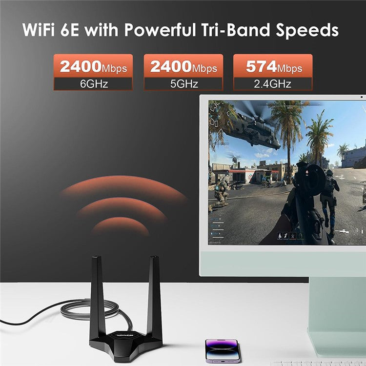 WAVLINK WS-WN675X3-PCIE-A Bluetooth 5.3 Network Card 2.4G / 5G / 6Ghz Tri-band 5400Mbps WiFi 6E PCIe Wireless Adapter