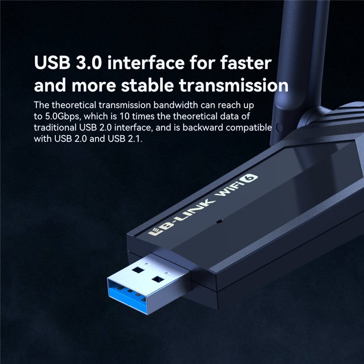LB-LINK WDN1800H USB 3.0 Diver Free WiFi6 AX1800M Gigabit Wireless Network Card for Esports Gaming