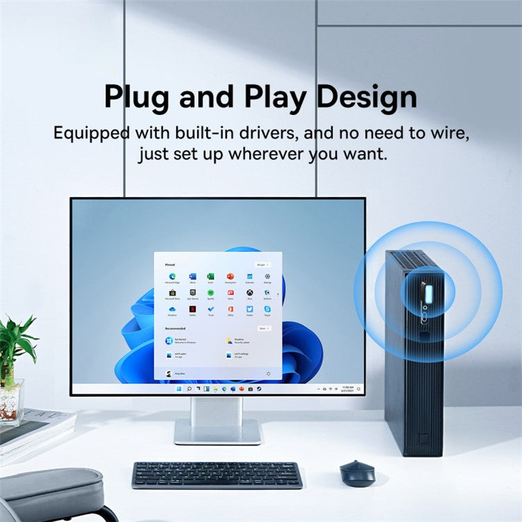 BASEUS FastJoy Series 650Mbps High Speed 2.4G / 5G Dual Band WiFi Adapter with Built-in Antenna - Black