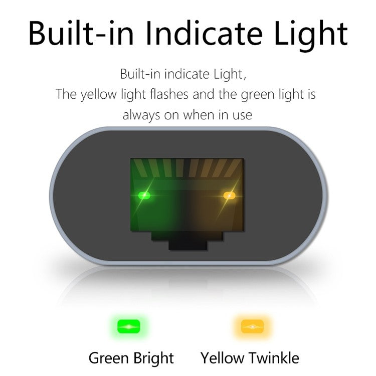 Type-C to RJ45 2500Mbps Ethernet Adapter Laptop LAN Network Converter