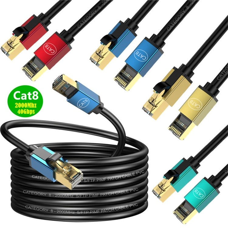1m CAT8 Ethernet Cable Home Office 40Gbps 2000MHz High Speed Network Cable - Green