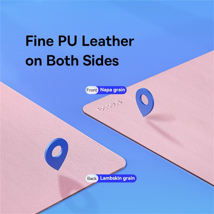 BASEUS 21x26cm Double-Sided PU Leather Smooth Mouse Pad Non-Slip Base Office Home Mouse Pad - Pink