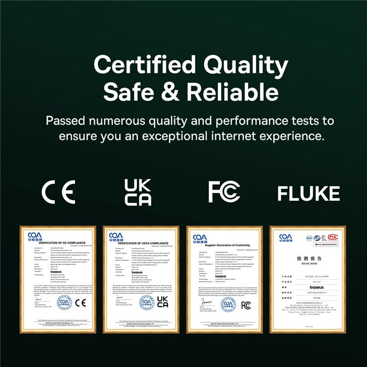 BASEUS PCWLA107 3m CAT8 Ethernet RJ45 Patch Cable Computer 40Gpbs Router Network Cord (Braided Cable) - Black