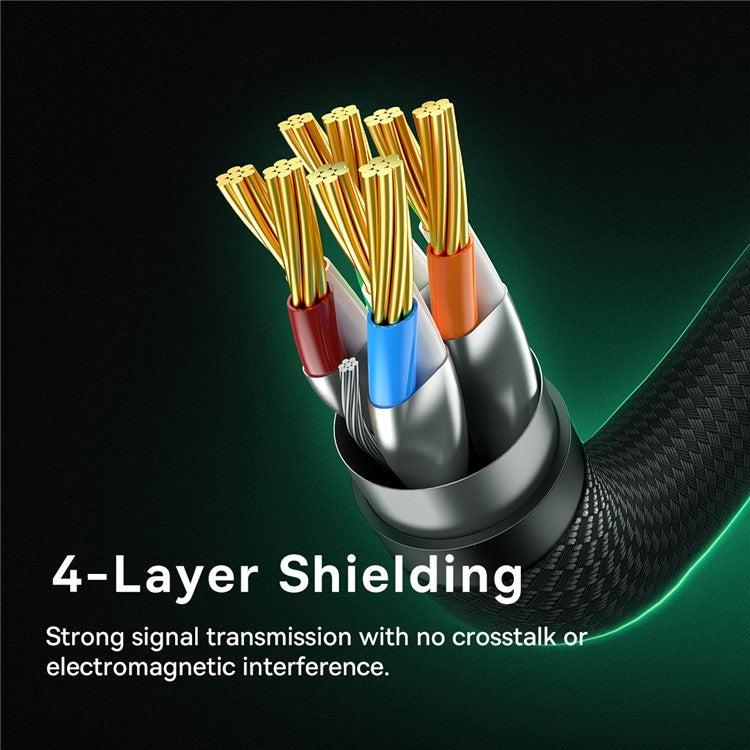 BASEUS PCWLA107 10m Tangle-Free CAT8 Ethernet RJ45 Cable 40Gpbs Connection Line (Braided Cable) - Black