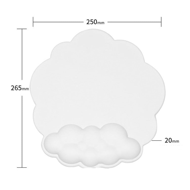 Wrist Rest Design Cloud Shape Mouse Pad Leather Anti-slip Mouse Pad - Grey