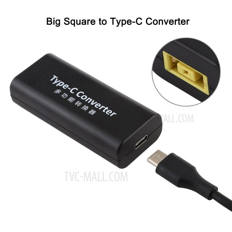 Big Square Female to Type-C Female Converter Adapter with 15cm Type-C Cable