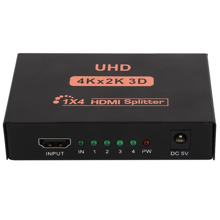 UHD 4Kx2K 3D 1x4 HDMI Splitter 1 Input 4 Output Adapter for HDTV Monitor - EU Plug
