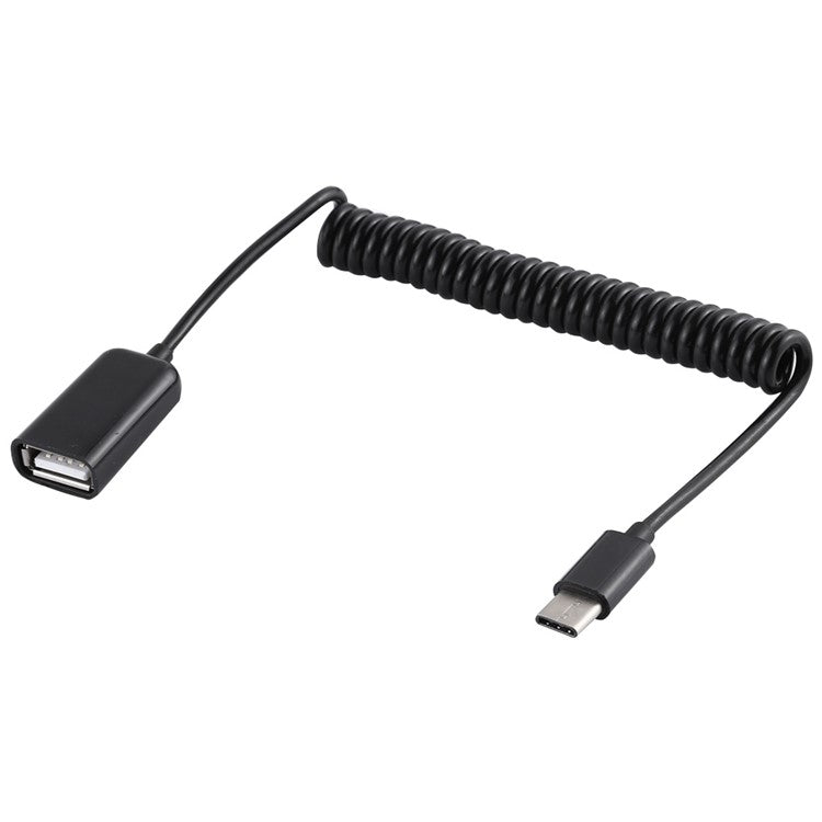 Type-C Male To USB Female Extender Adapter Spring Computer Phone Charging Cable