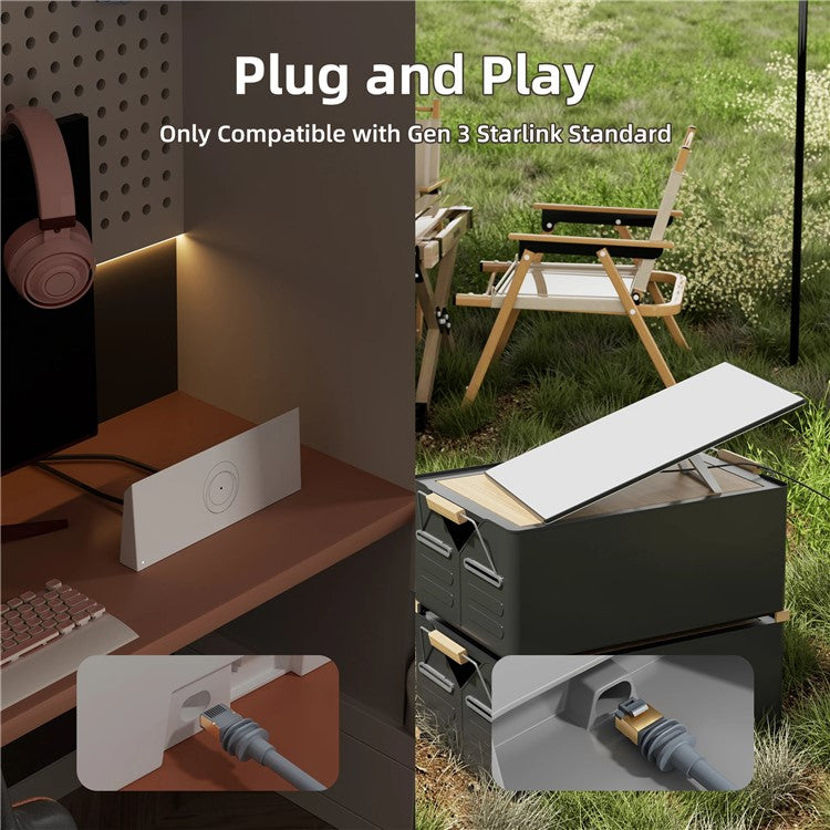 15m Starlink Gen 3 Ethernet Cable Standard V3 CAT6 10Gbps RJ45 Extension Cable