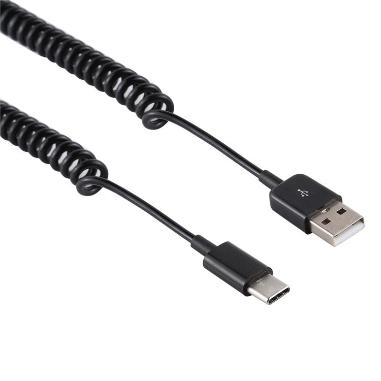 Type-C Male To USB Male Extender Adapter Spring Computer Phone Charging Cable