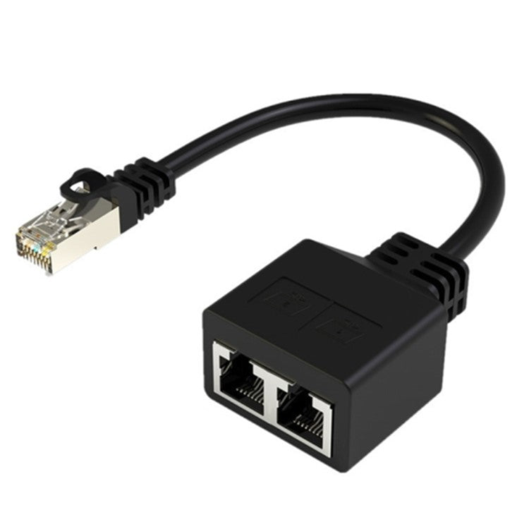 20cm RJ45 8 Core Network Cable Splitter 1 to 2 Ethernet Extension Adapter Compatible with Cat5 Cat6 Cat7
