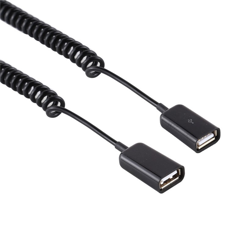 USB Female To Female USB Extension Cable USB Extender Adapter Spring Computer Phone Charging Cable