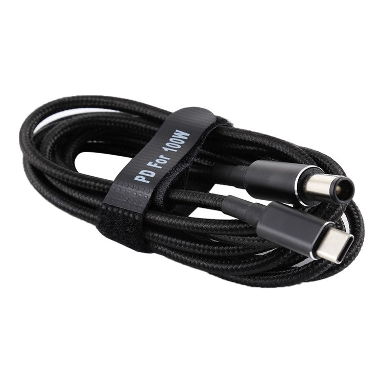 1.8m DC Power Plug PD 100W 7.4 x 0.6mm Male to Type-C Male Cable Nylon Braid for HP Notebook, ect.
