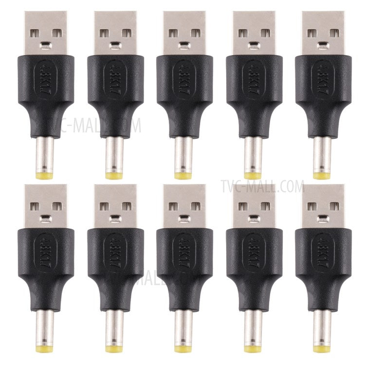 10Pcs 4.8 x 1.7mm Male To USB 2.0 Male Adapter DC Power Plug