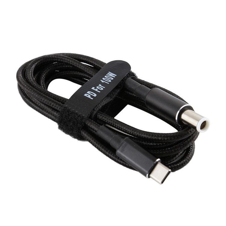 PD 100W 7.4 x 0.6mm Male to Type-C Male Nylon Braided Power Cable for Dell Laptop 1.8m