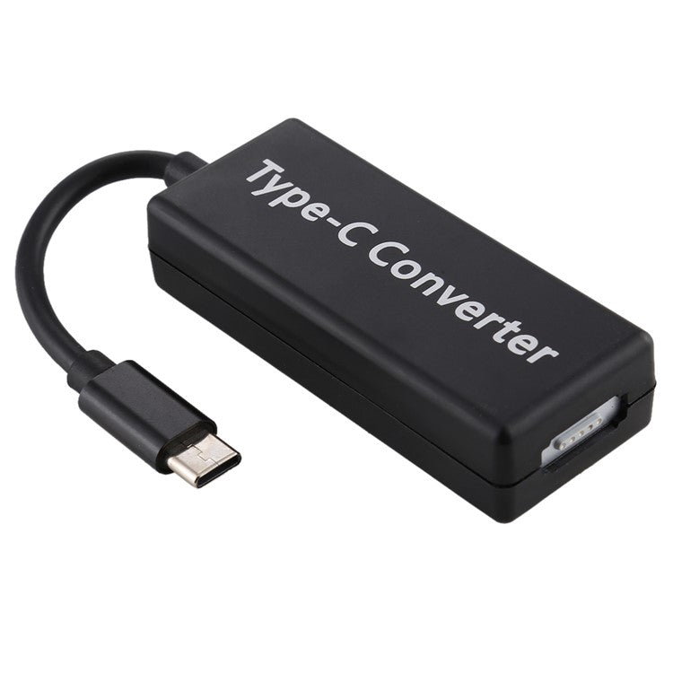 65W 5 Pin Magnetic Head to Type-C Male Head Converter for Apple Laptop All Models - Black
