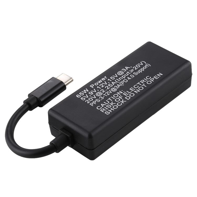 65W 5 Pin Magnetic Head to Type-C Male Head Converter for Apple Laptop All Models - Black