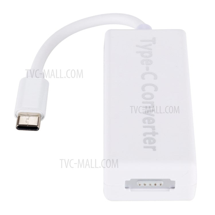 65W 5 Pin Magnetic Head to Type-C Male Head Converter for Apple Laptop All Models - White