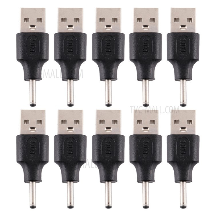 10Pcs DC Power Plug 3.0 x 1.1mm Male To USB 2.0 Male Adapter