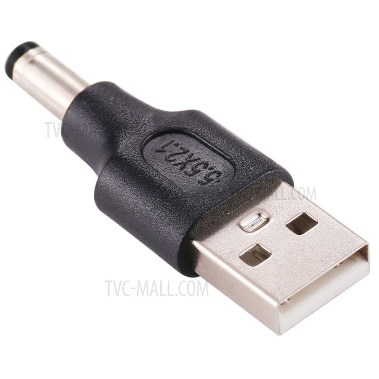 10Pcs DC Power Plug 5.5 x 2.1mm Male To USB 2.0 Adapter